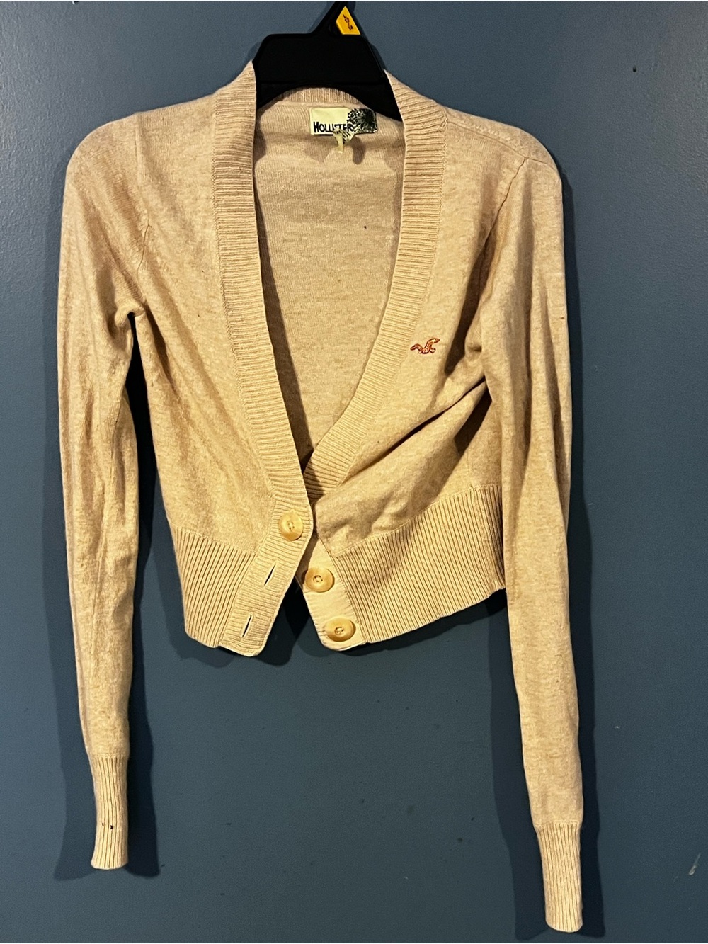 Hollister Women's Cream Button-Front Cardigan Sweater